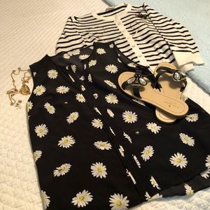 Kate Spade bee sweater set/slides/jewelry